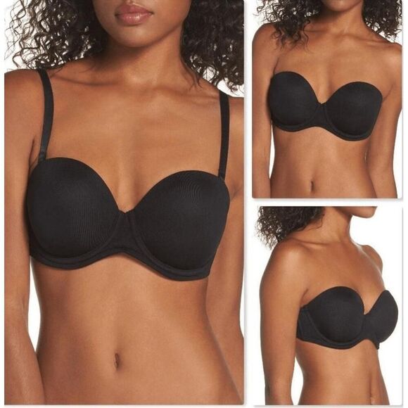 Wacoal 42D red carpet strapless underwire bra black convertible - Picture 1 of 7